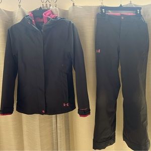 Under Armour Youth (Girls) ColdGear Snow/Ski Suit, Grey/Pink